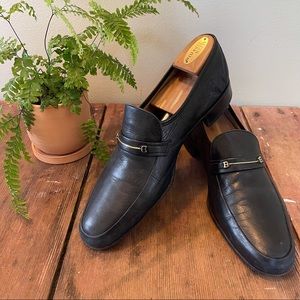 Bally Continentals Vintage Black Slip-On Loafers